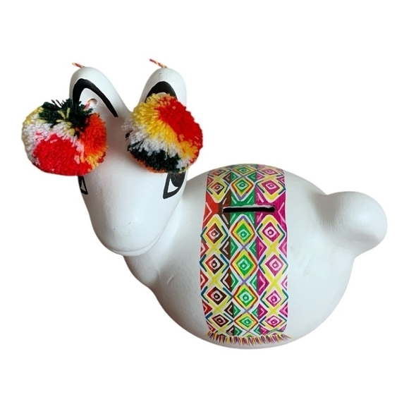 VNTG Hand Crafted Ceramic Llama Coin Bank Llama with Bonbons Peruvian Souvenir - Picture 3 of 5